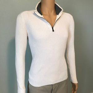 Express White Half Zip-up Sweater L